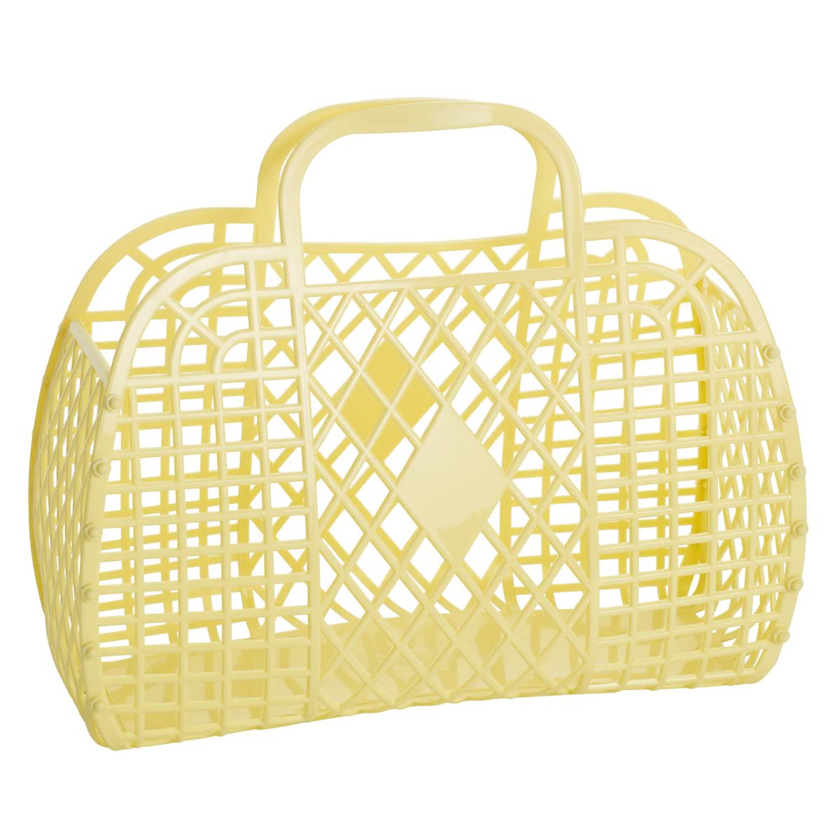 Large Retro Basket - Yellow | Ellie and Piper