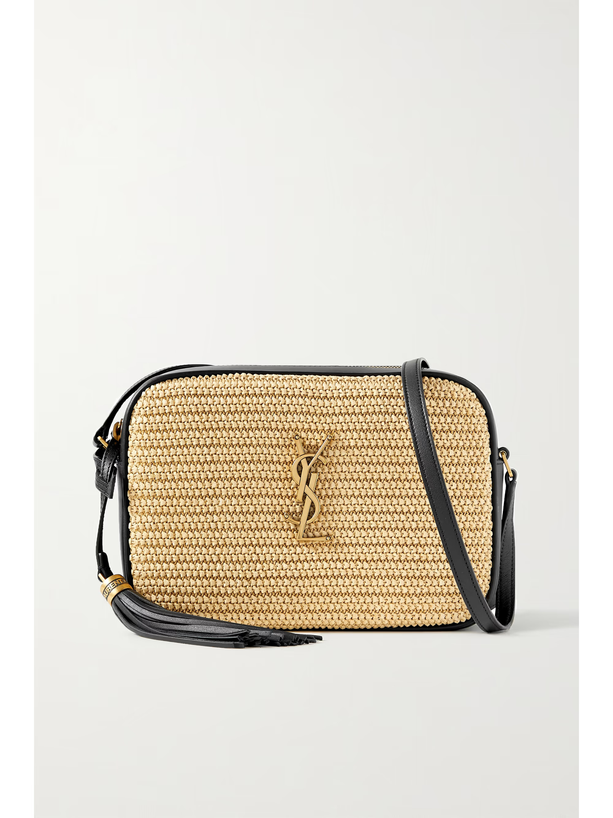 Lou medium raffia and leather shoulder bag | NET-A-PORTER (US)