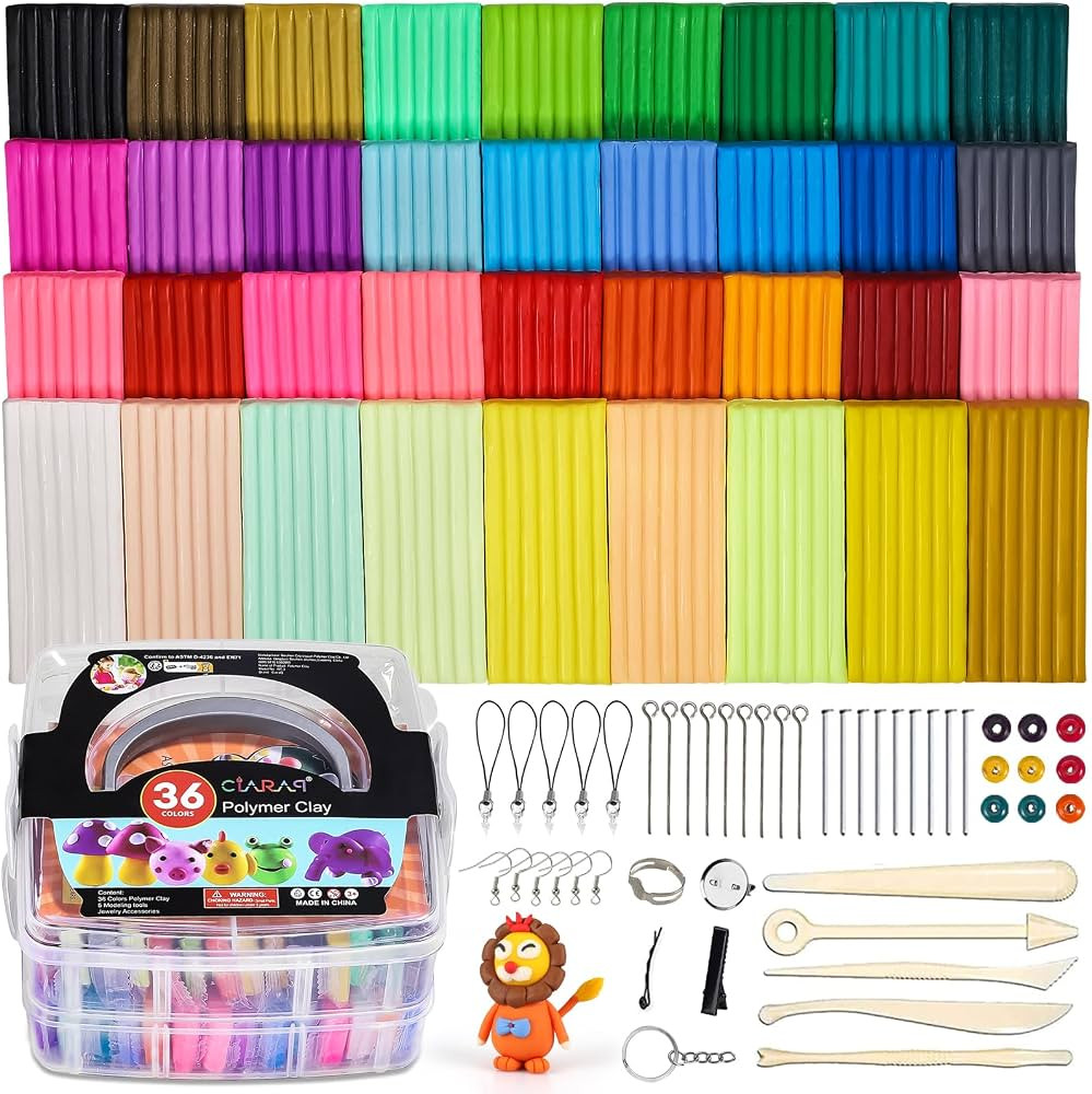 CiaraQ Polymer Clay-Oven Baked Modeling Clay with Sculpting Tools, 36 Colors, 2.6 lbs | Amazon (CA)