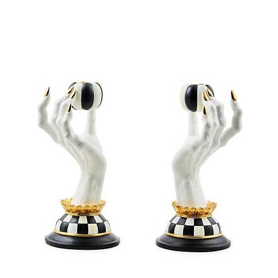 Haunted House Spooky Hand Candle Holders, Set of 2 | MacKenzie-Childs