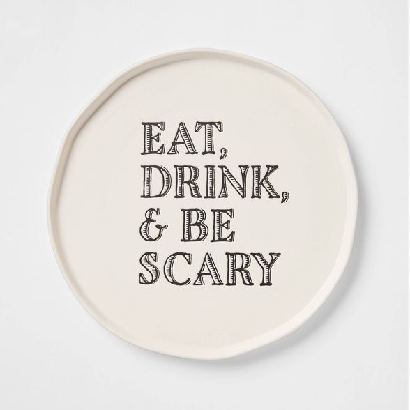 12" Stoneware Eat, Drink and Be Scary Serving Platter - Threshold™ | Target