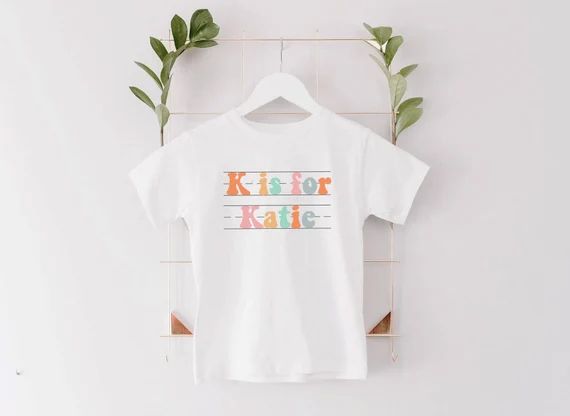Custom Alphabet Shirt, First Day of Preschool Shirt, Kids Name Shirt, Custom School Shirt, Person... | Etsy (US)