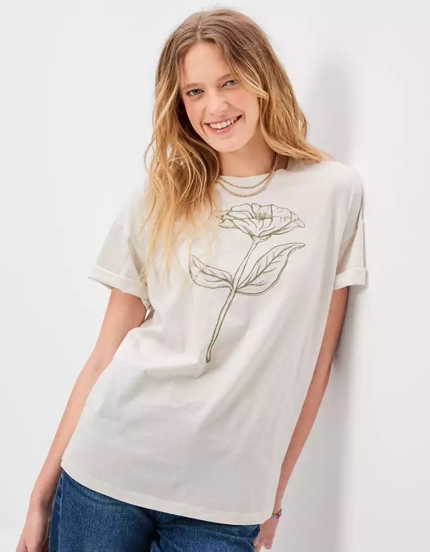 AE Oversized Flower Graphic Tee | American Eagle Outfitters (US & CA)