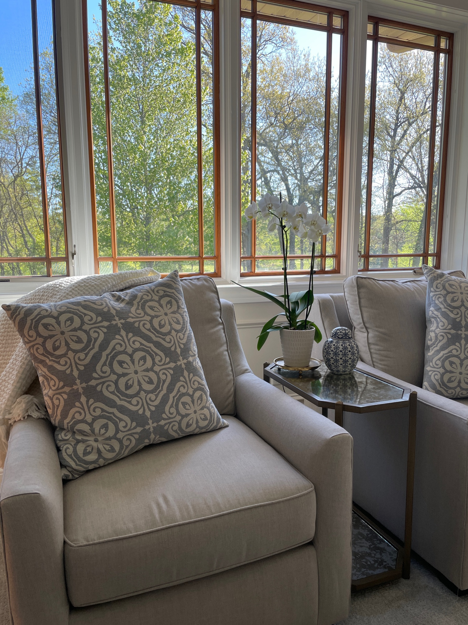 I love the way these custom chairs turned out! I also spent a year searching for the perfect narrow table to place in between them! Love the finished look! 

#LTKhome #LTKstyletip
