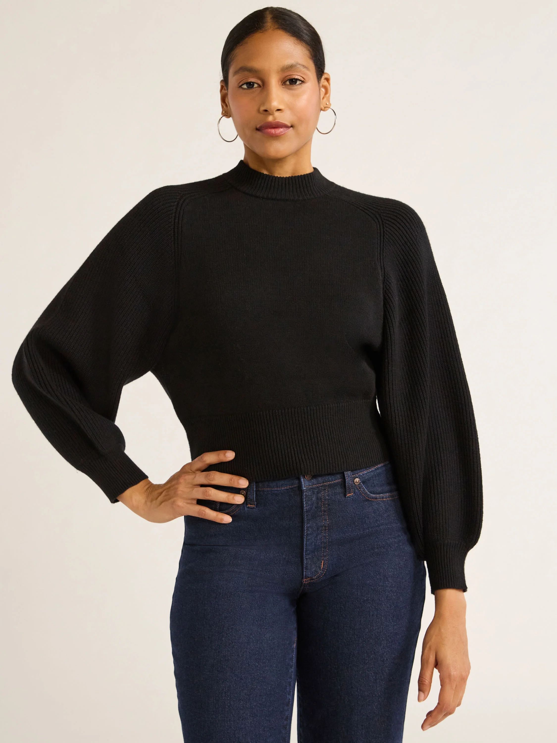 Scoop Women's Saddle Shoulder Sweater, Midweight, Sizes XS-XXL | Walmart (US)