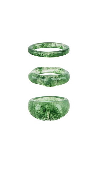 Jade Colored Ring Set in Green | Revolve Clothing (Global)