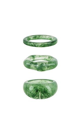 Jade Colored Ring Set in Green | Revolve Clothing (Global)