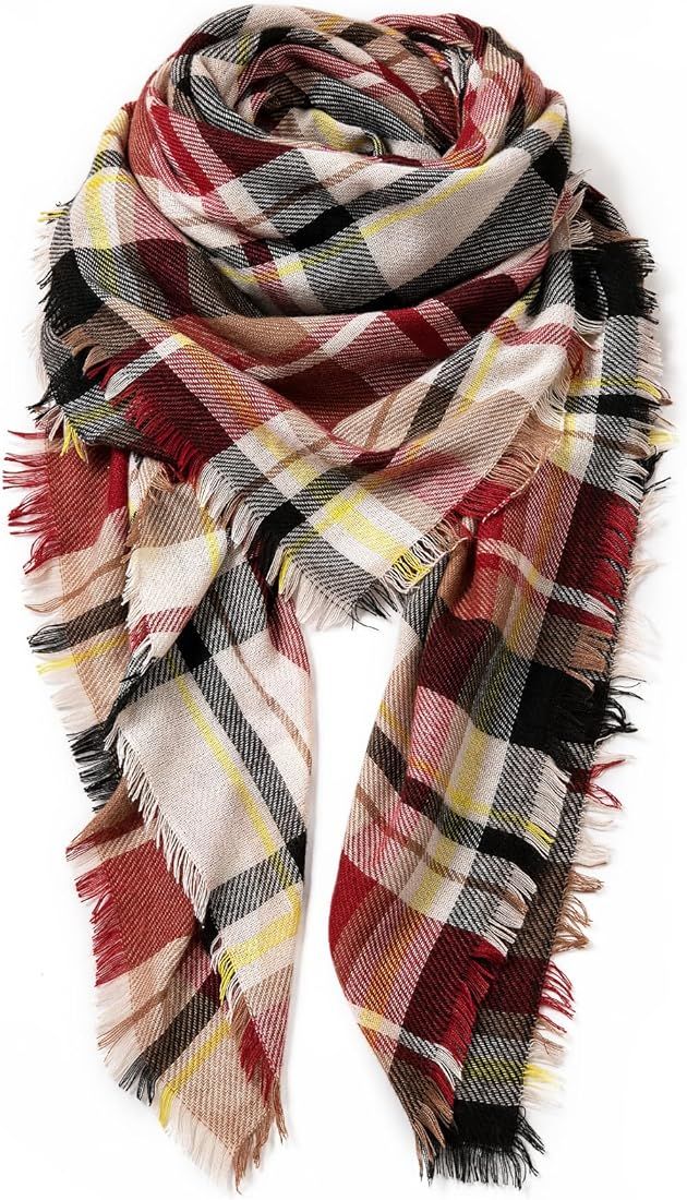 Ymomode Women's Fall Winter Scarf Scarves for Women Gifts Plaid Blanket Scarf Soft Chunky Large B... | Amazon (US)