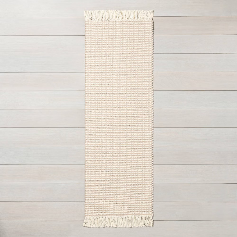 2'4" x 7' Textured Stripe Runner / Sour Cream - Hearth & Hand™ with Magnolia | Target