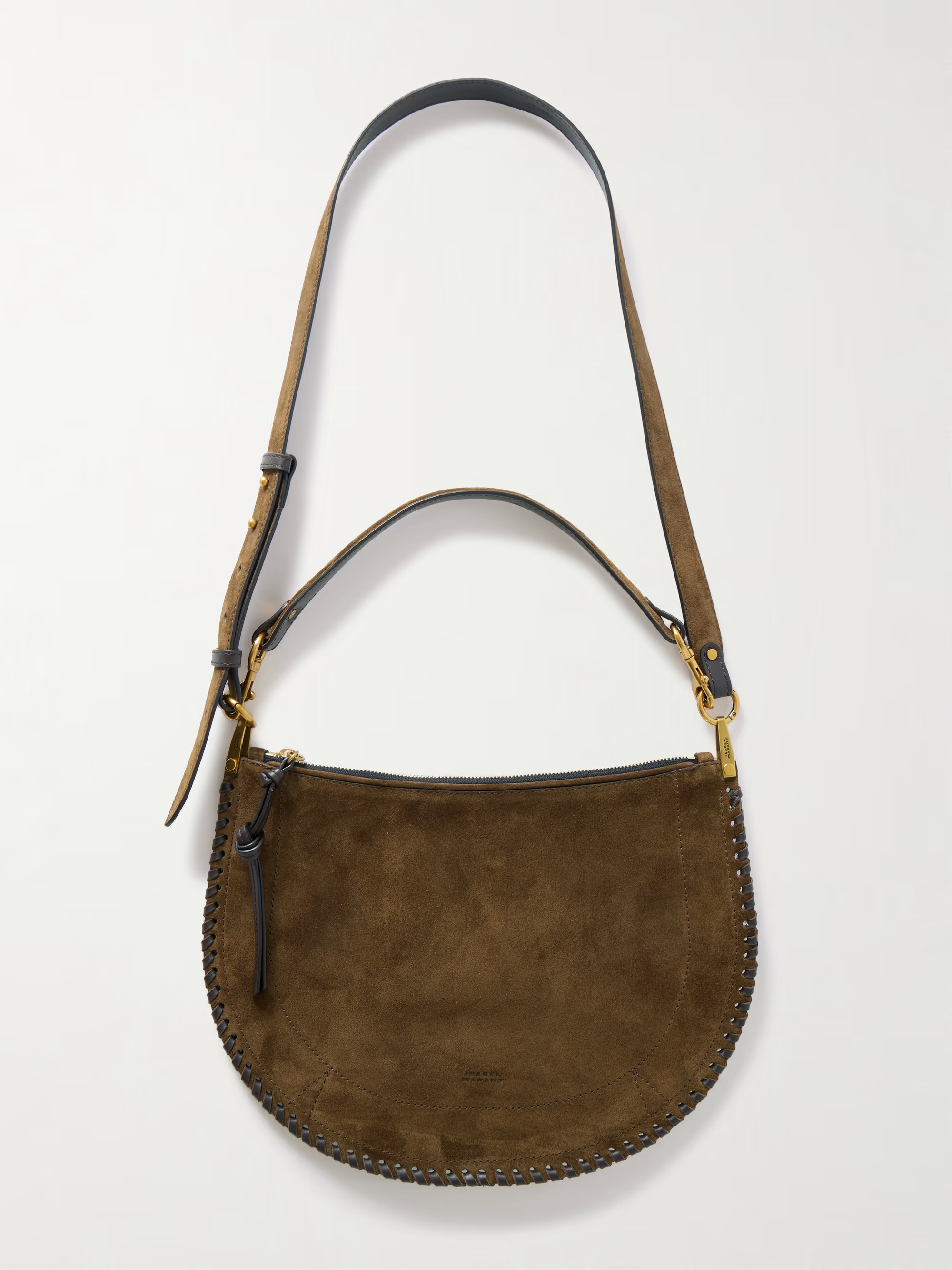 Oskan Soft whipstitched suede shoulder bag | NET-A-PORTER APAC
