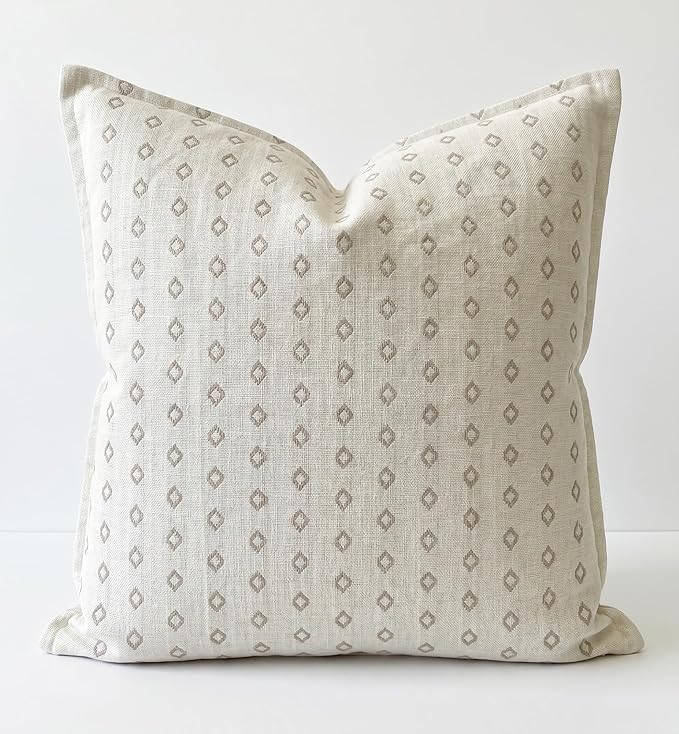 SanVia Cotton Throw Pillow Covers 20x20 – Handwoven Jacquard Texture, Fade-Resistant, No Pillin... | Amazon (US)