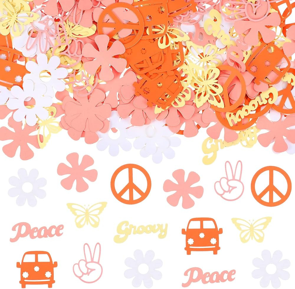 Capoda 300 Pieces Two Groovy Confetti Hippie Table Confetti Boho Groovy Party Decorations Retro P... | Amazon (US)