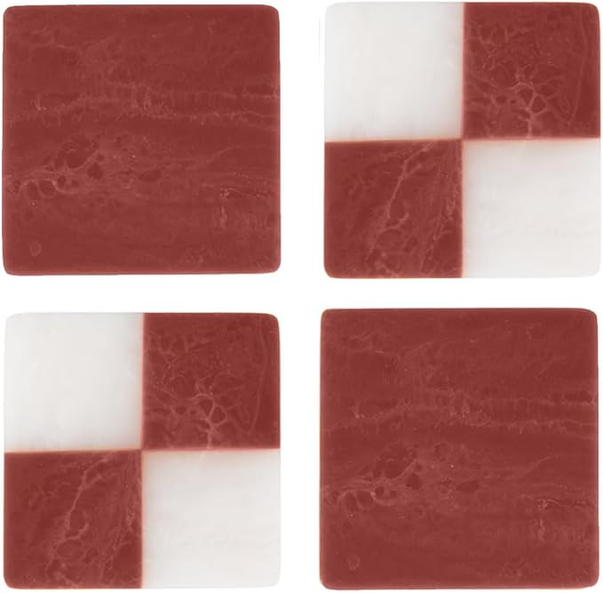 Folkulture Christmas Coasters Set of 4 | Cute Decor for Coffee Table | Burnt Red Decor for Drinks... | Amazon (US)