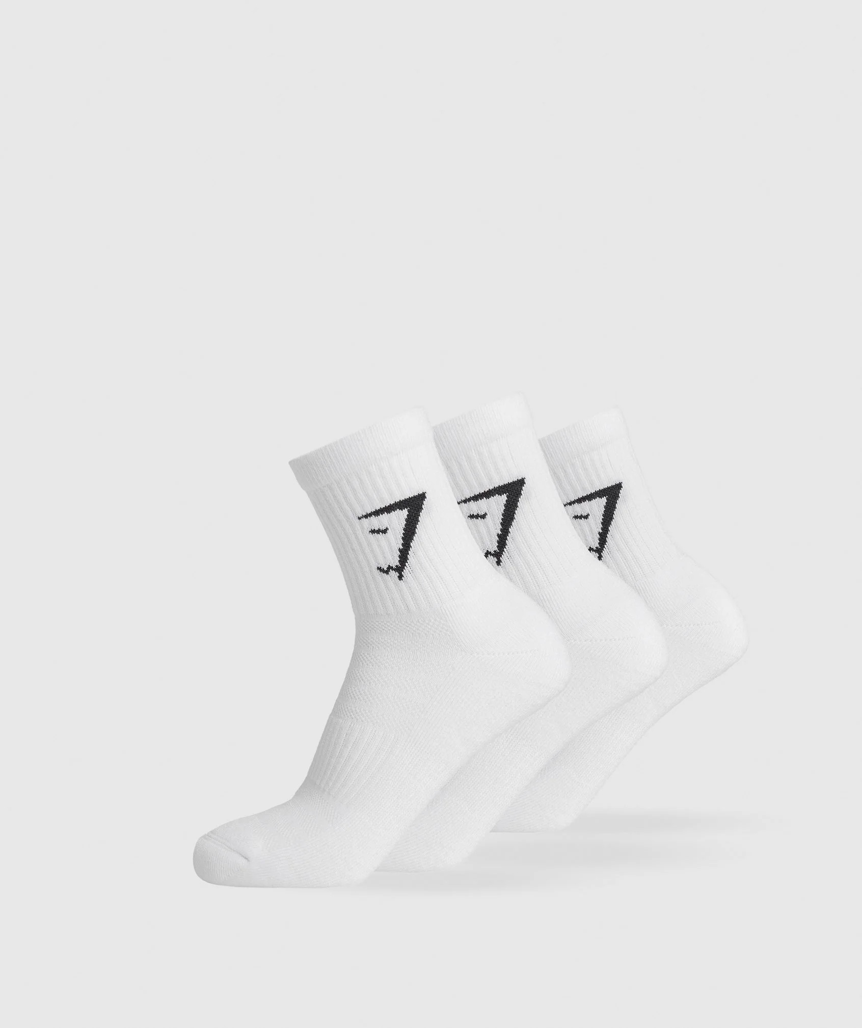 Gymshark Midi 3pk Socks - White | Gymshark US