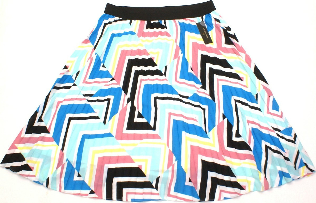 Womens Midi Skirt Dress Casual Colorful Pleated A-line Elastic Waist, Size XL | eBay US