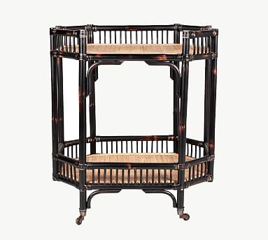 Kelona 27" Rattan Bar Cart | Pottery Barn (US)