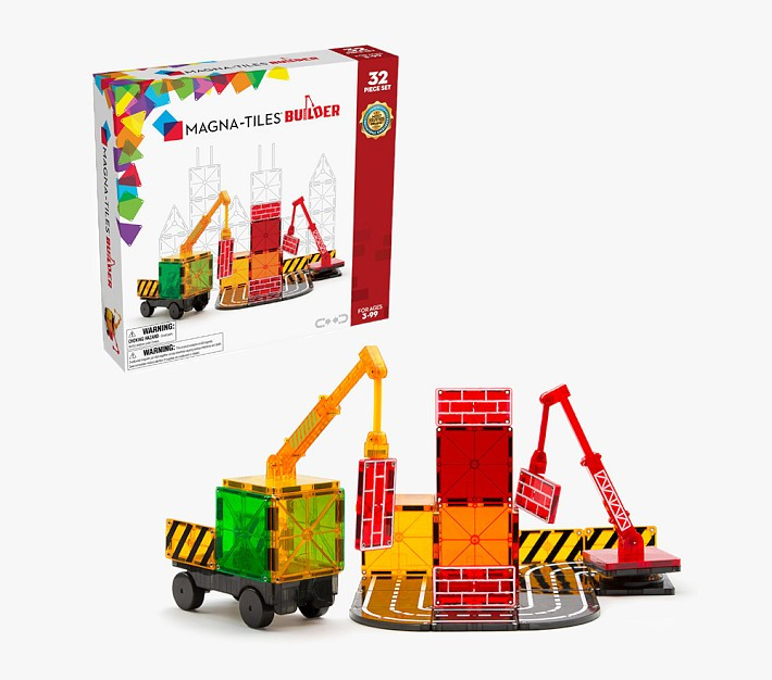 MAGNATILES Builder 32 Piece Magnetic Construction Set | Pottery Barn Kids