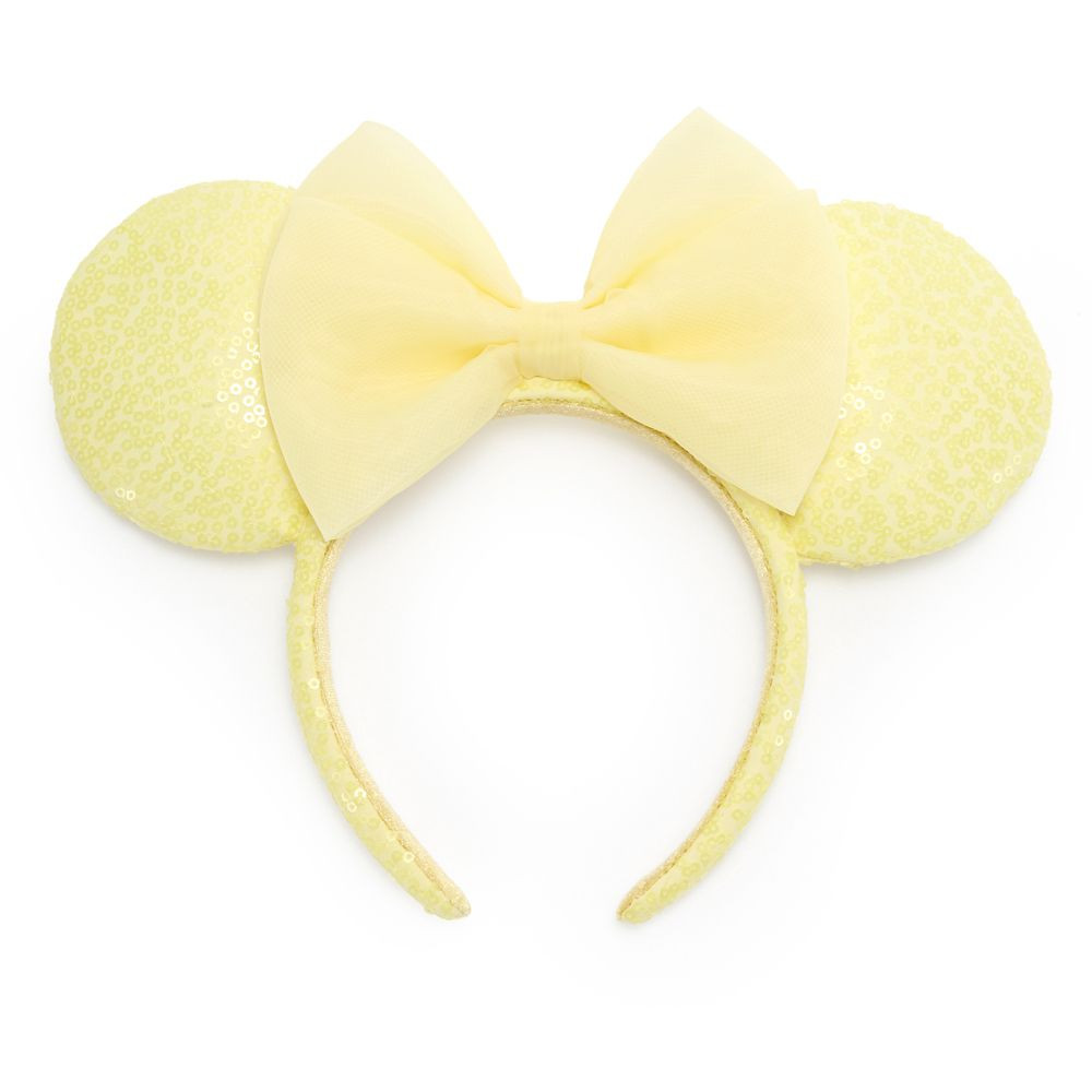 Minnie Mouse Sequined Ear Headband for Adults \u2013 Joyful Yellow | Disney Store | Disney Store