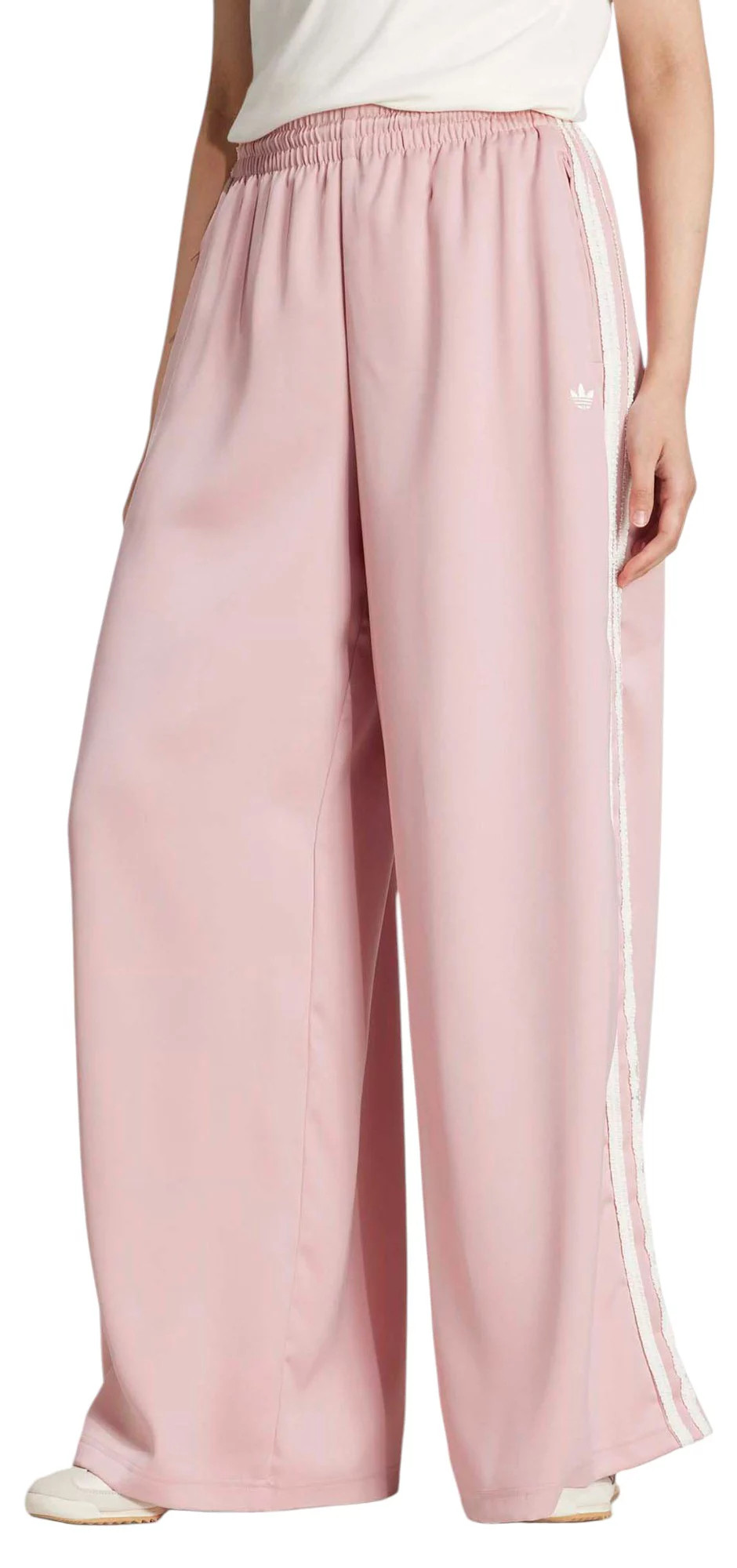 adidas Originals Women's Satin Wide Leg Ruffle Tracksuit Bottoms, XL, Wonder Mauve | DICK'S Sporting Goods