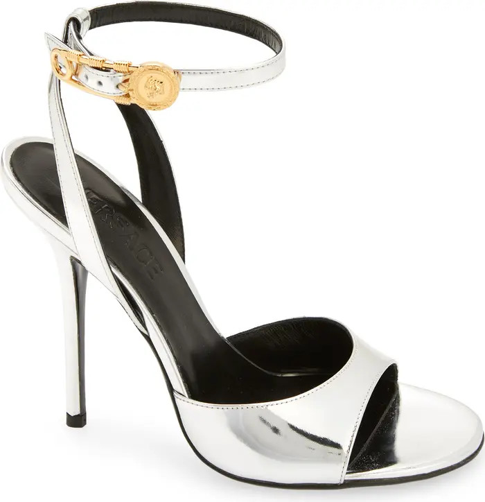Safety Pin Metallic Ankle Strap Sandal (Women) | Nordstrom