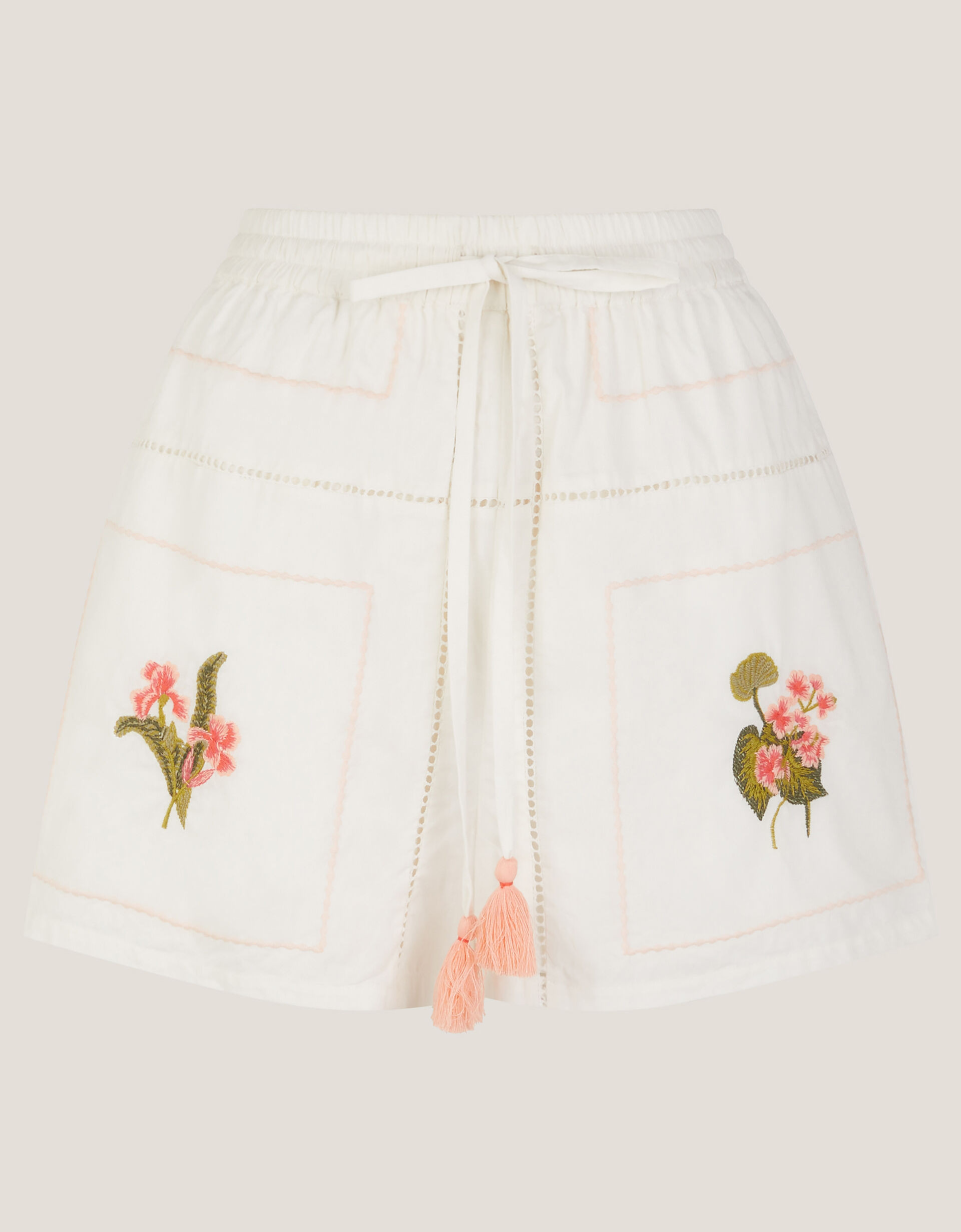 Luna Floral Embroidered Shorts White | Monsoon (UK)