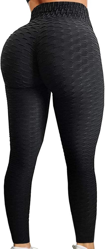 A AGROSTE Women's High Waist Yoga Pants Tummy Control Workout Ruched Butt Lifting Stretchy Leggings  | Amazon (US)