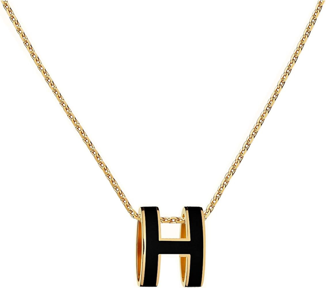 Yuangu Classic H Design 18K Gold Plated Girl Necklace Colorful Color Optional Women's Gift | Amazon (US)