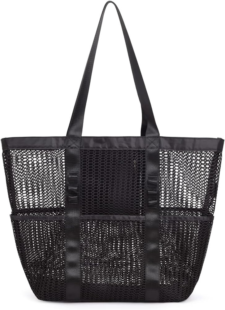 Tainehs Mesh Beach Tote Large Bag 2023 Upgrade for Women with Multiple Pockets for Family Travel Swi | Amazon (US)