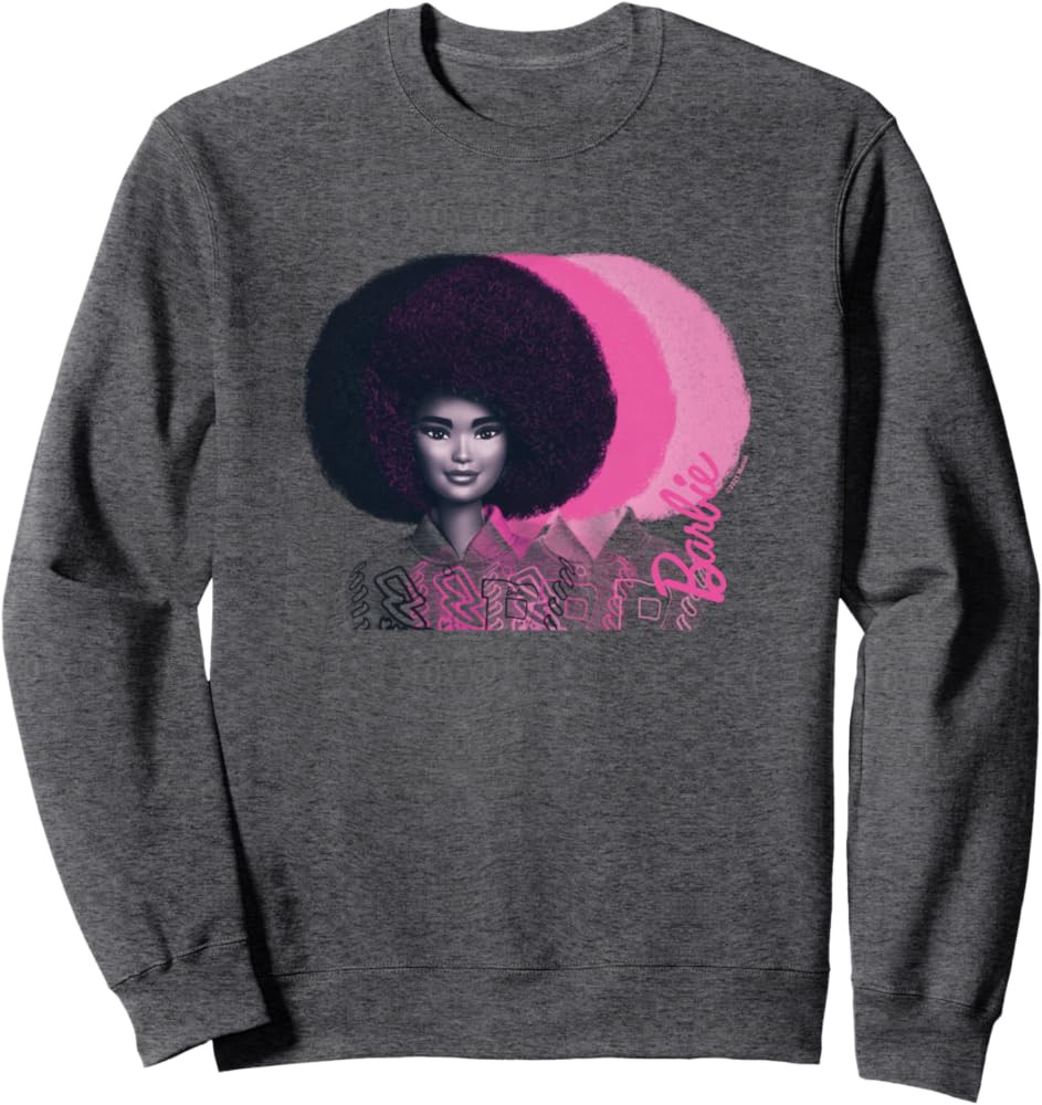 Barbie - Afro Barbie Gradient Pink Fade Sweatshirt | Amazon (US)