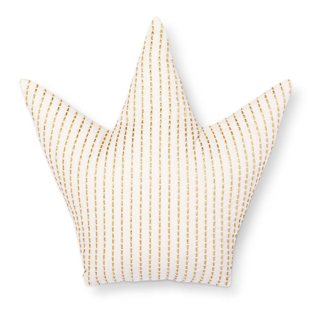 Crown Throw Pillow (15""x15"") Gold & White - Pillowfort , Women's | Target