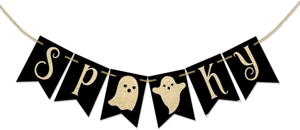 AVOIN Halloween Spooky Banner No DIY Required Ghost, Rustic Decoration for Halloween Party Doorwa... | Amazon (US)