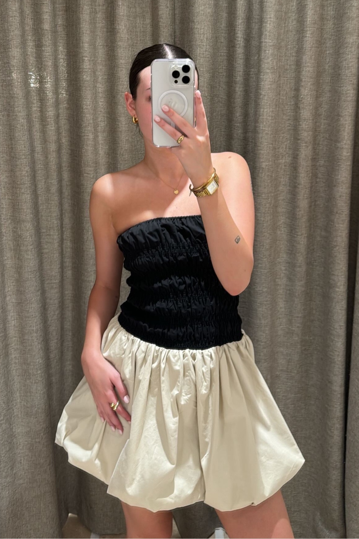 stevie black and stone mini dress Stevie- Backless Sequin Embroidered Cap Sleeve Wedding Dress + 1.5