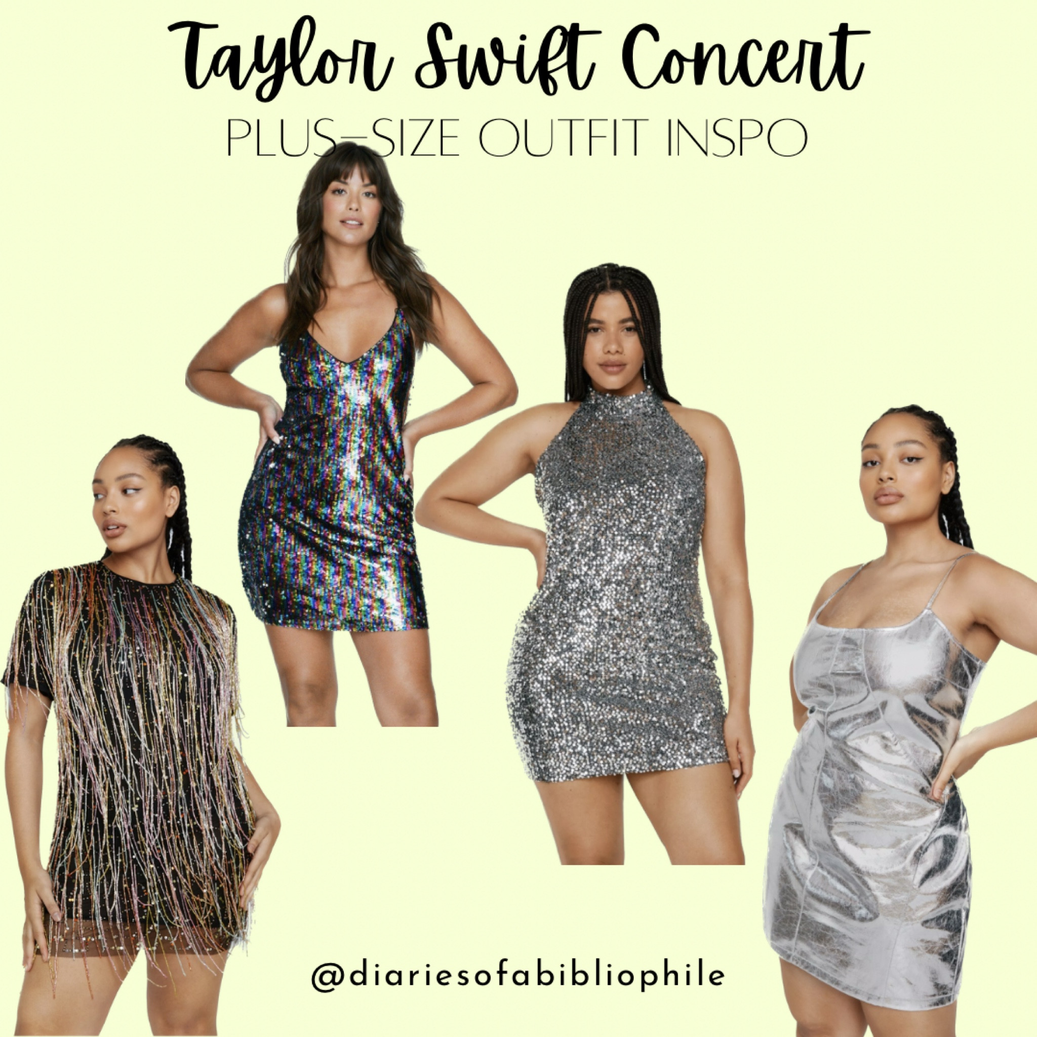 Plus-size Taylor Swift concert outfits 

Plus-size concert dress, plus-size Taylor Swift concert outfit, fringe dress, sequin dress, sparkle dress, Eras tour outfit, Eras tour dress

#LTKFestival #LTKsalealert #LTKcurves