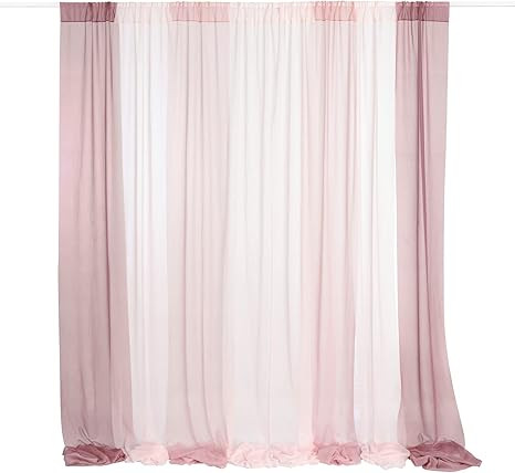 Ling's moment Wrinkle-Free Ribbon Backdrop Curtains 50% Transparency 10ft x 10ft Chiffon Fabric D... | Amazon (US)