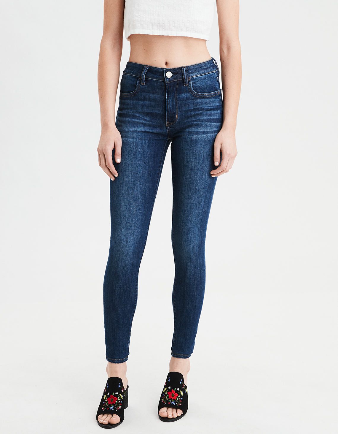 AE Ne(X)t Level High-Waisted Jegging, Empire Blue | American Eagle Outfitters (US & CA)