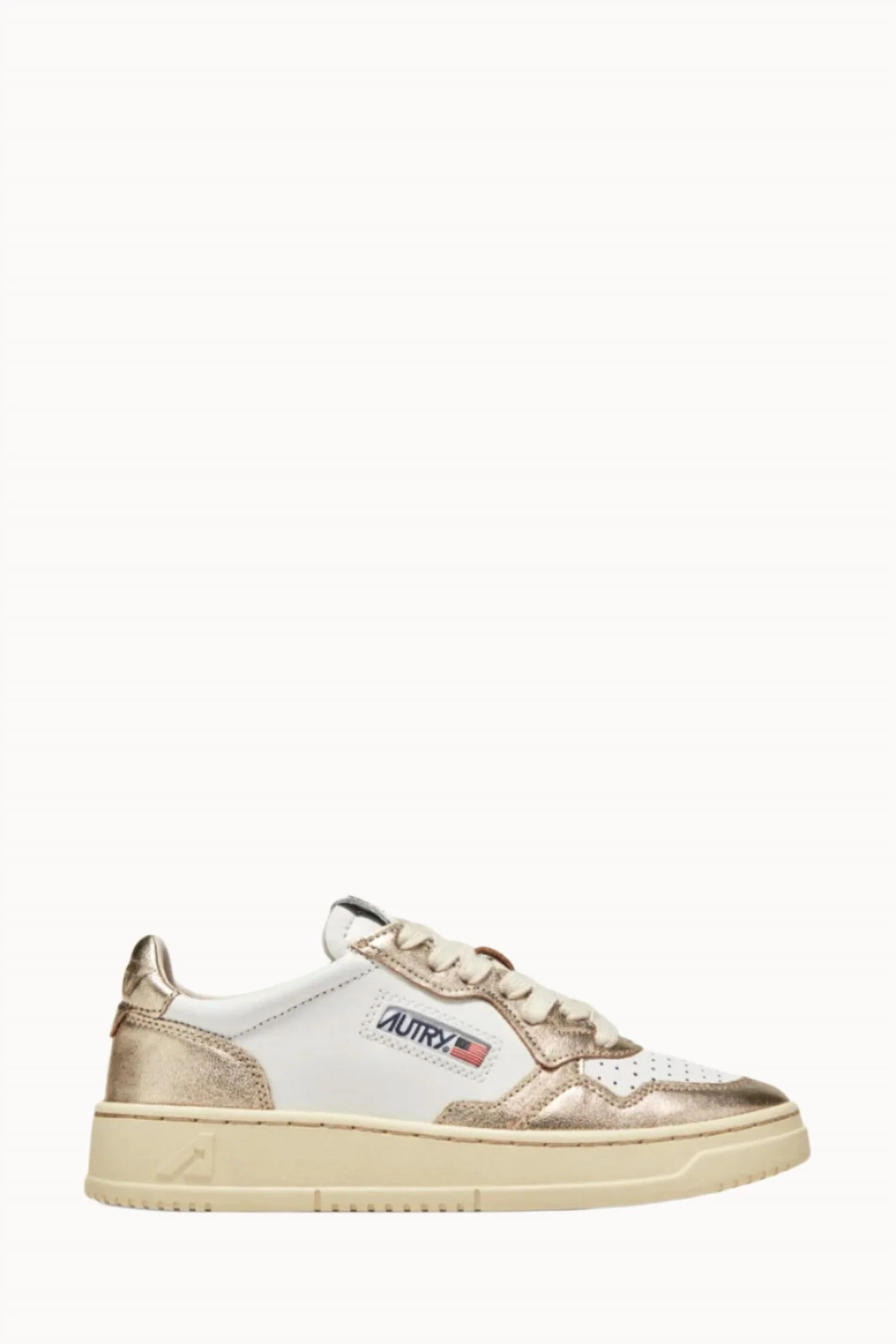 Women's Medalist Low Sneaker In Leather White/platinum | Shop Simon