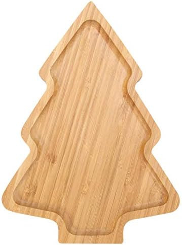 TENDYCOCO Wooden Christmas Serving Tray Christmas Tree Serving Plate Tray Snack Appetizer Tray Pl... | Amazon (US)