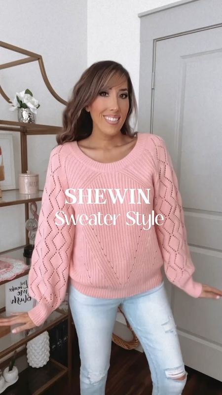 Beautiful knit pink sweater!  Comes in several other colors! I sized up to a medium. 

#LTKstyletip #LTKfindsunder50 #LTKSeasonal