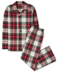Unisex Kids Plaid Flannel Pajamas - black | The Children's Place
