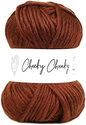 Wool Couture Cheeky Super Chunky Yarn - Super Soft 100% Wool Yarn - Hazelnut, 100g Ball - 1-Pack | Amazon (US)