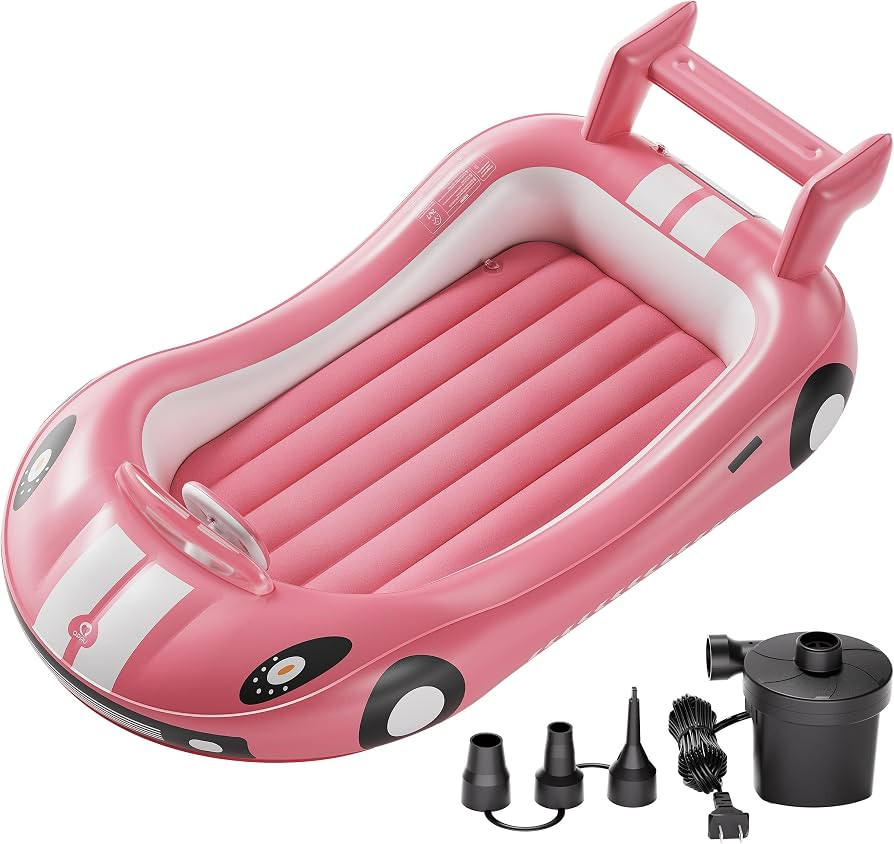 QPAU Inflatable Toddler Travel Bed with Fast Electric Pump, Racing Car | Amazon (US)