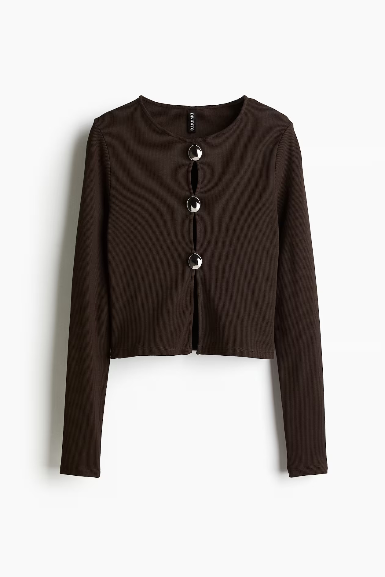 Button-Detail Ribbed Top | H&M (US + CA)