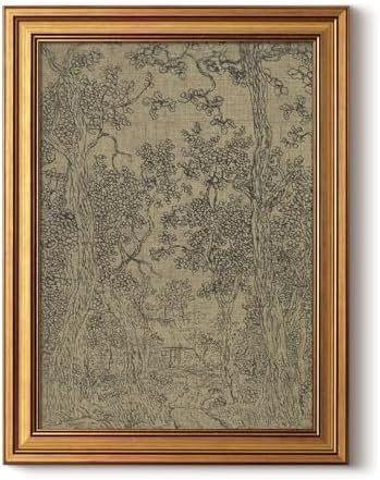 HUARCEY Gold Framed Canvas Wall Art, Antique Sketch Landscape Pictures Vintage Decor, Bedroom Kit... | Amazon (US)