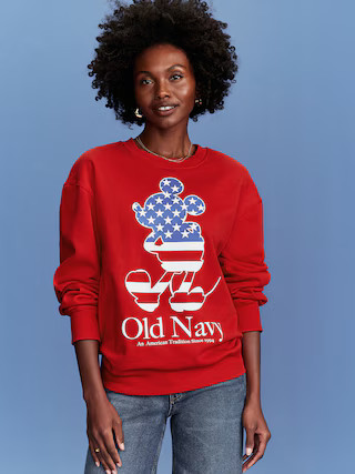 Old Navy x Disney© Mickey Mouse Oversized Flag Logo-Graphic Sweatshirt | Old Navy (US)