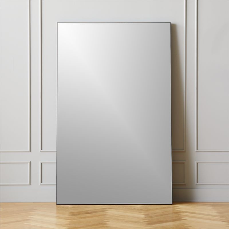 Infinity Modern Black Full-Length Floor Mirror 48"x76" + Reviews | CB2 | CB2