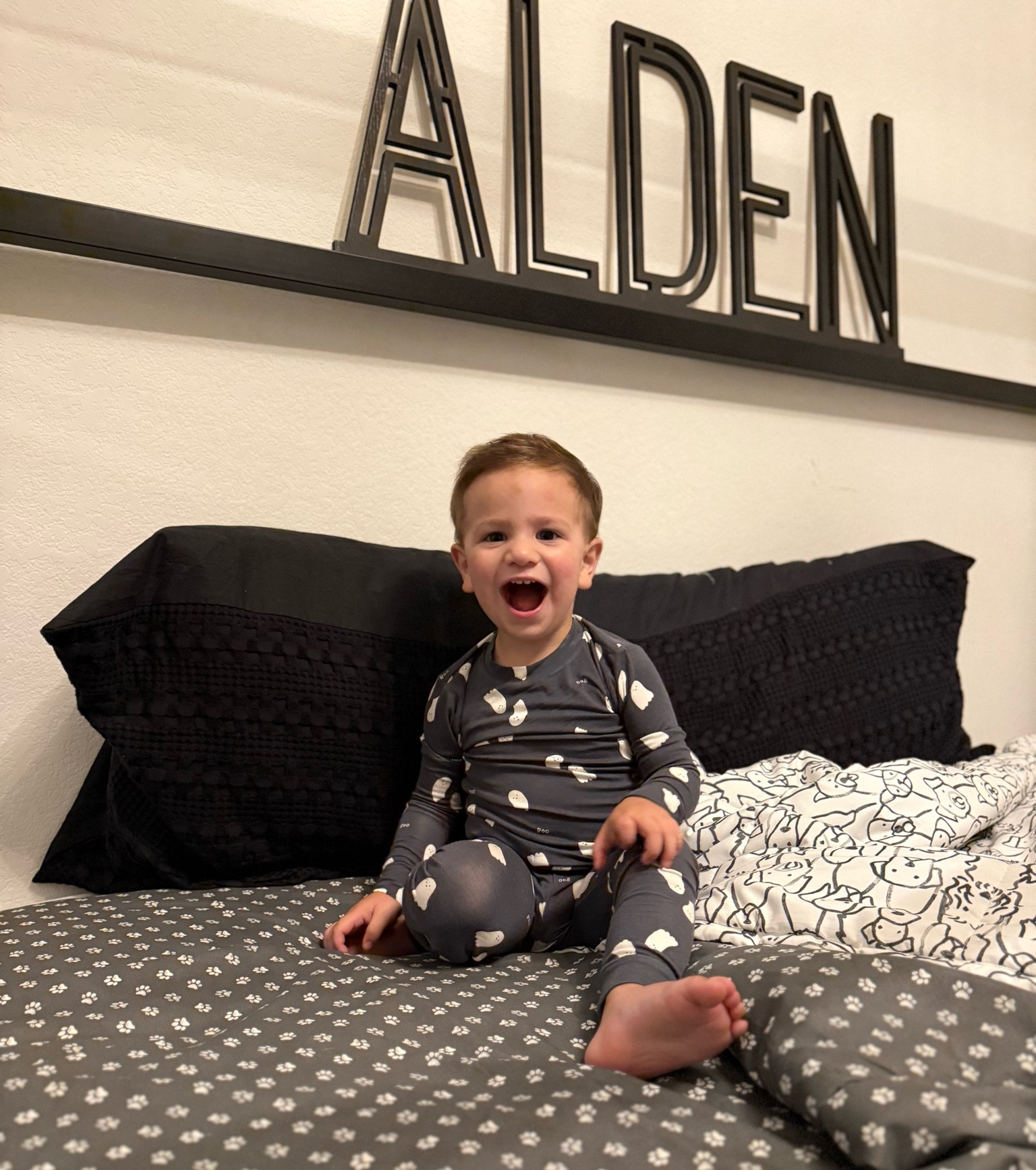 Trying to be scary like his ghost jammies. These are sooooo soft and stretchy from Carters @Target get yours before they sell out! 

#LTKBaby #LTKFamily #LTKKids