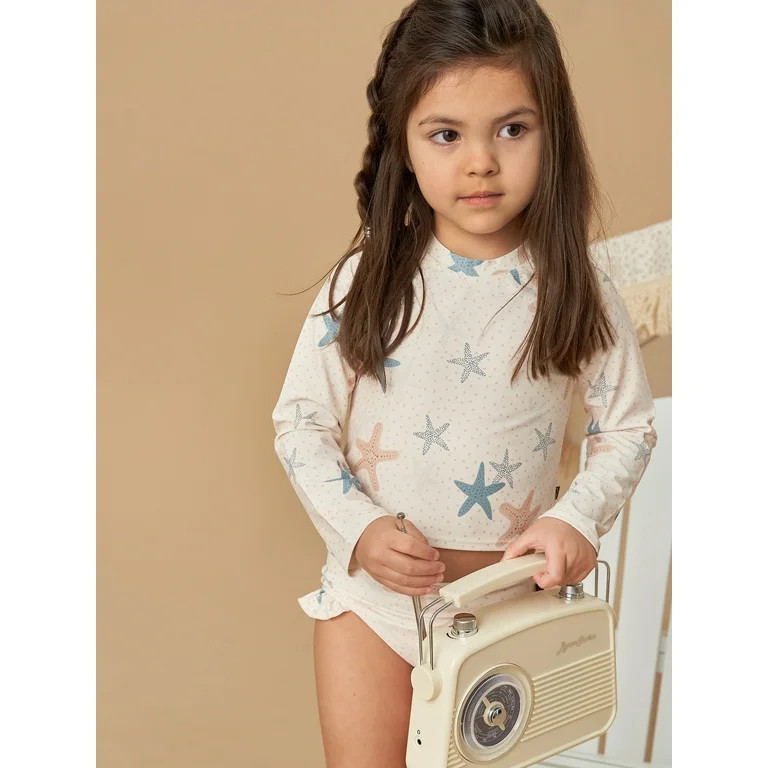 Modern Moments by Gerber Baby and Toddler Girl Rashguard Tankini Set, 2-Piece, Sizes 0/3M - 5T | Walmart (US)