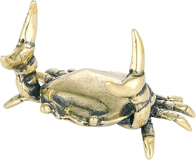 Funny Crab Pen Holder, Bronze Weightlifting Crab Desk Pen Stand for Office Display Decoration | Amazon (US)