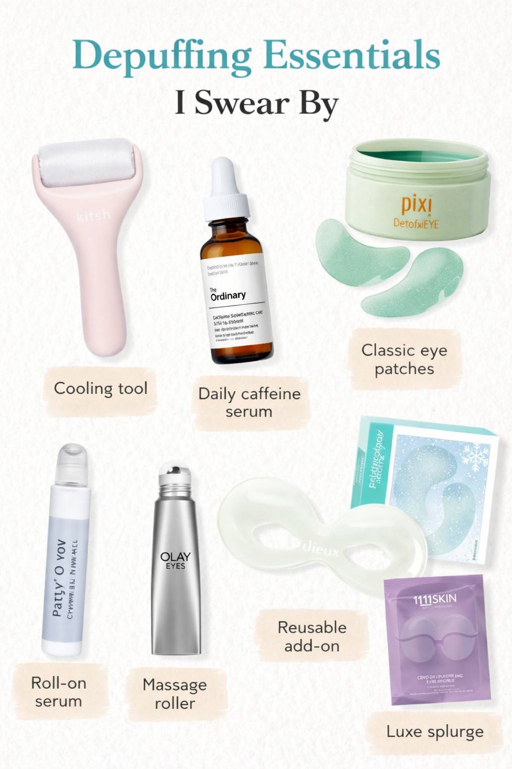 Depuffing essentials I keep reaching for ✨ These are my favorite little morning refresh products when I want to look more awake, feel less puffy, and pull everything together fast. A mix of cooling tools, eye patches, serums, and under-eye favorites that make such a difference.

#LTKBeauty #BeautyFinds #DepuffingEssentials #MorningRoutine #SkincareFavorites #UnderEyeCare #BeautyRoutine #SelfCareFinds #LTKStyle  

 #LTKgrwm #LTKselfcare