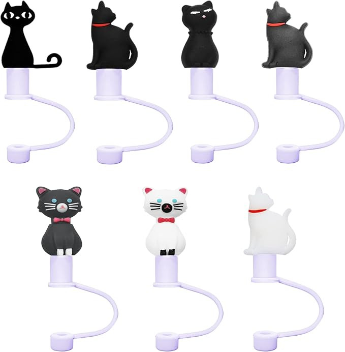 Silicone Straw Tips Cover Reusable Cute Detachable Straw Plugs Drinking Straw Tips Lids Anti-dust... | Amazon (US)